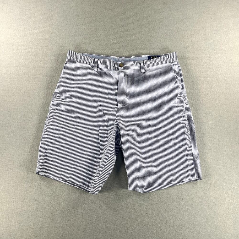 Polo Ralph Lauren Seersucker Shorts Mens 34 Multi Striped Classic Fit Stretch